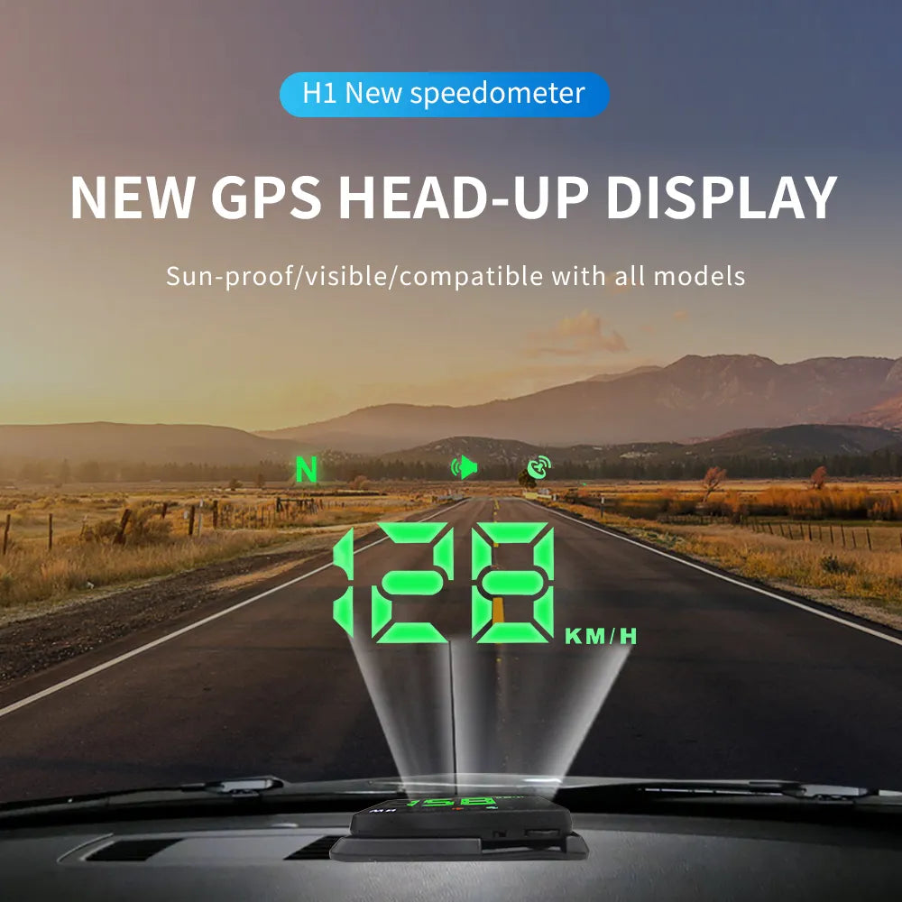 H1 HUD Head-up Display Car GPS Digital Speedometer USB Windshield Speed Projector Universal Speed Meter for Car Supplies Novelty